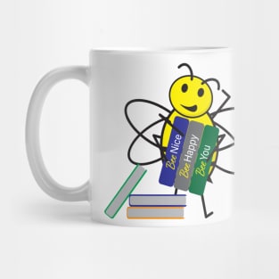 Cute Honey Bee holding books with inspirational quotes Mug